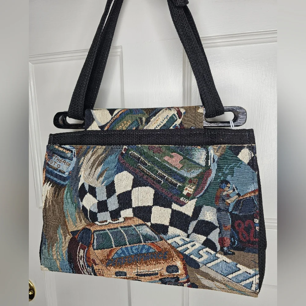 VTG Racing Car Tapestry Handbag